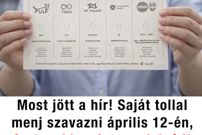 Most jött a hír! Saját tollal menj szavazni április 12-én, fontosabb, mint gondolnád!Az első hozzászólásban elmagyarázom
