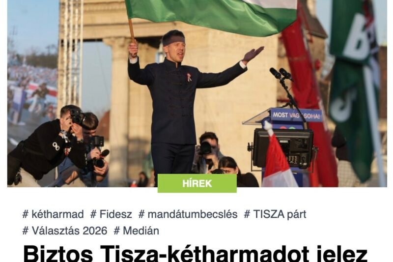 Biztos Tisza-kétharmadot jelez a Medián friss mandátumbecslése