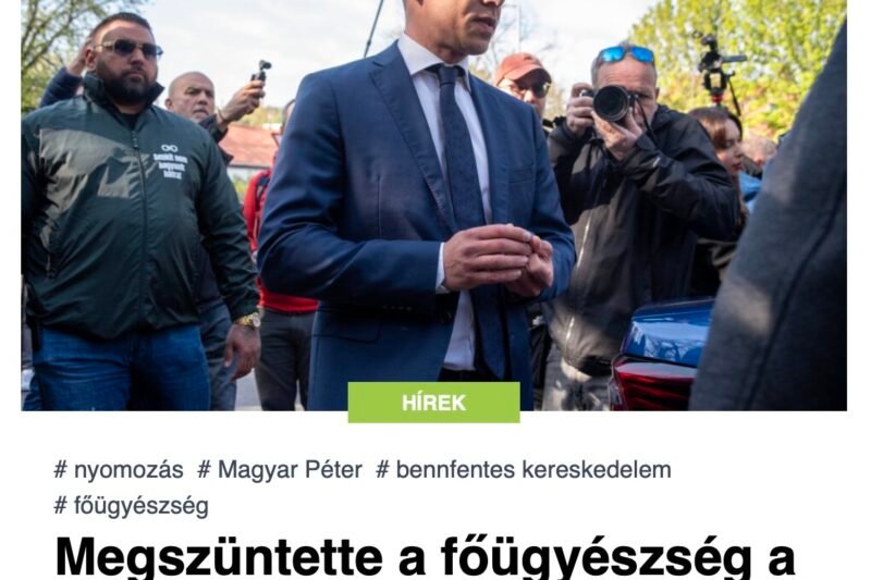 Megszüntette a főügyészség a Magyar Péter elleni büntetőeljárást