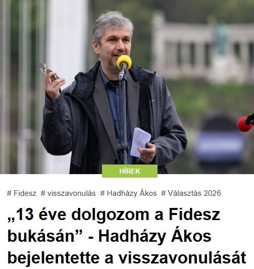 „13 éve dolgozom a Fidesz bukásán” – Hadházy Ákos bejelentette a visszavonulását