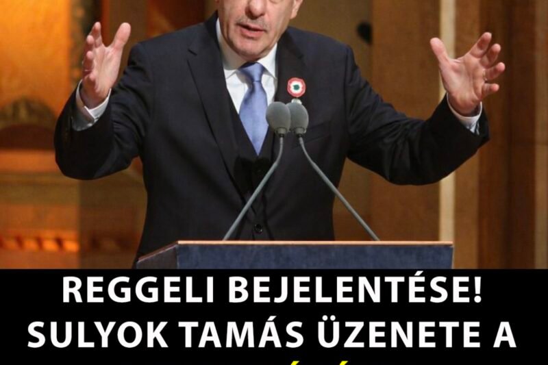 Sulyok Tamás ÜZENETE A LEMONDÁSÁVAL KAPCSOLATBAN