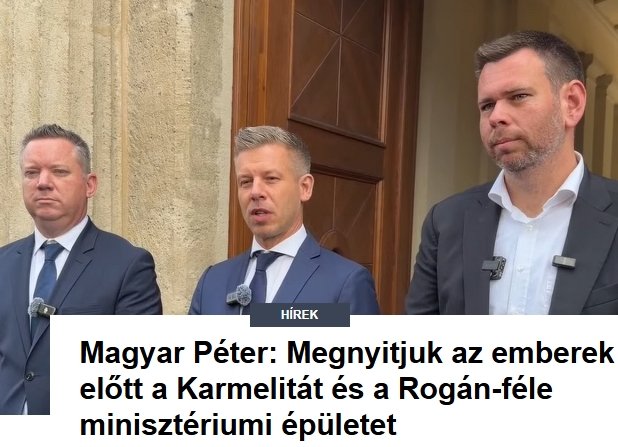 Magyar Péter: Megnyitjuk az emberek előtt a Karmelitát és a Rogán-féle minisztériumi épületet