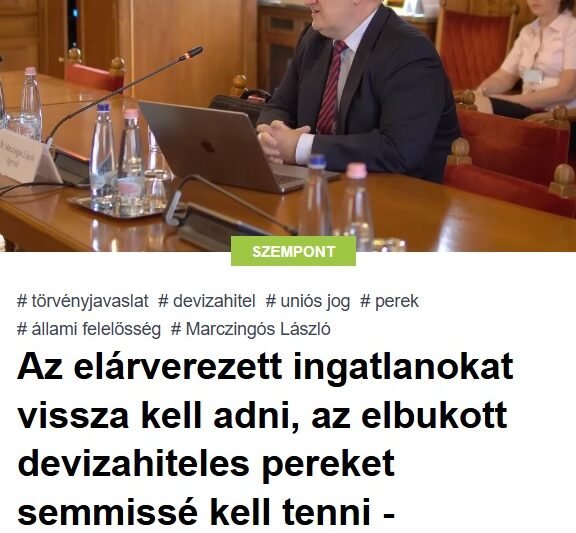 Az elárverezett ingatlanokat vissza kell adni, az elbukott devizahiteles pereket semmissé kell tenni – Marczingós László a devizahitelekről