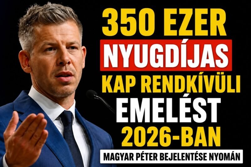 350 ezer nyugdíjas kap rendkívüli emelést 2026-ban Magyar Péter bejelentése nyomán