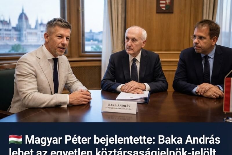 🇭🇺 Magyar Péter bejelentette: Baka András lehet az egyetlen köztársaságielnök-jelölt.